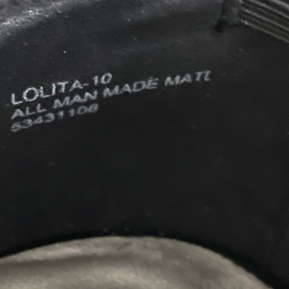 PinUp Couture Pleaser Black faux suede platform peep toe heels size 9 ~ - Picture 3 of 12